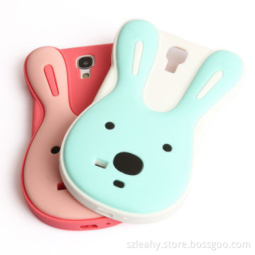 Drop-glue forming rabbit shaped silicone case for Samsung S4